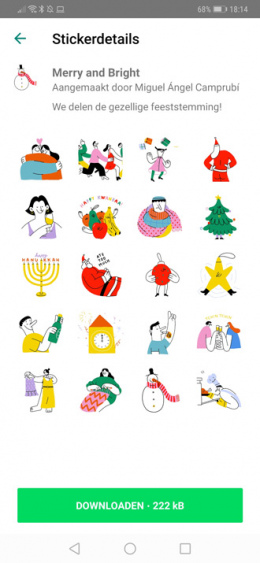 WhatsApp Merry and Bright stickers