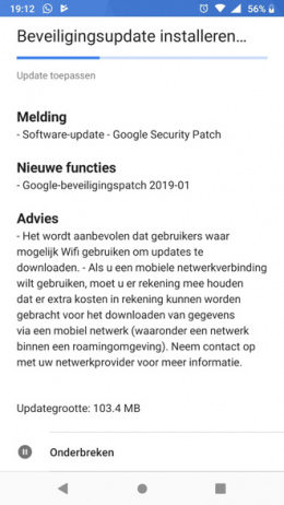 Nokia 6.1 beveiligingsupdate januari 2019
