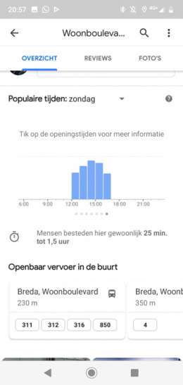 Google Maps Openbaar vervoer locatie