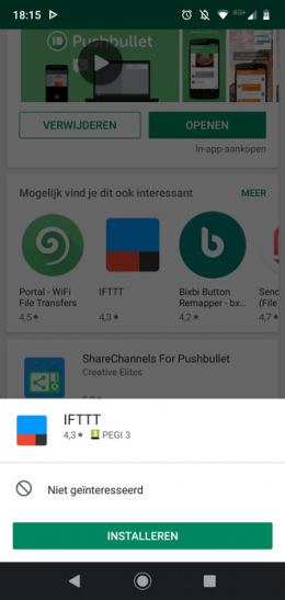 Google Play Store snelle kaarten