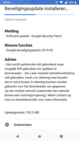 Nokia 6.1 beveiligingsupdate februari 2019