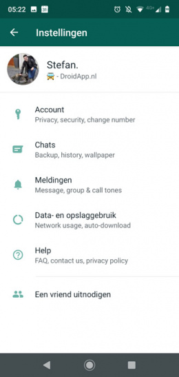 WhatsApp nieuwe instellingen