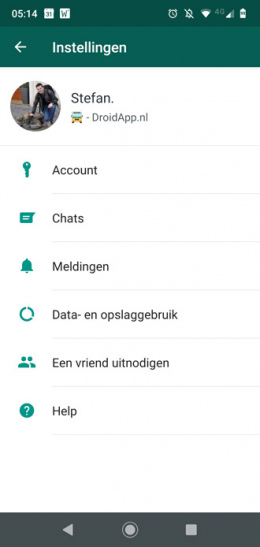 WhatsApp oude instellingen