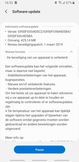 Galaxy S8 beveiligingsupdate maart 2018