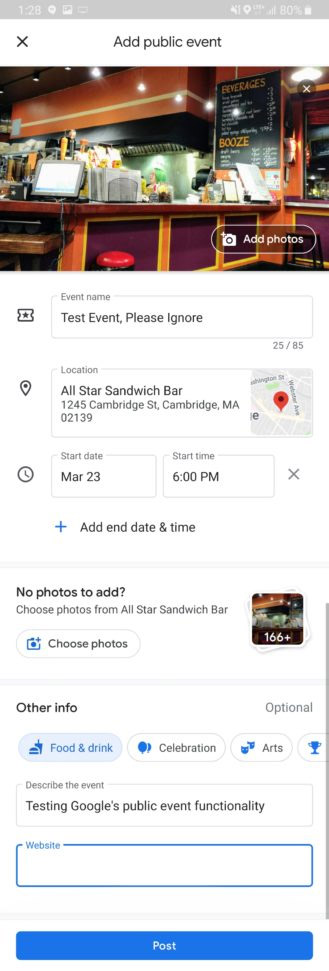 Google Maps publiek event