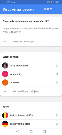 Google meldingen sport weer