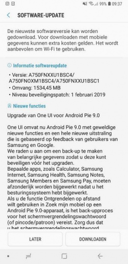 Samsung Galaxy A7 Android Pie