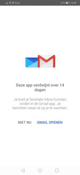 Inbox stopt 14 dagen