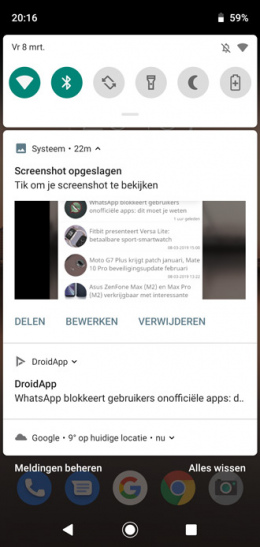 Moto G7 screenshot maken