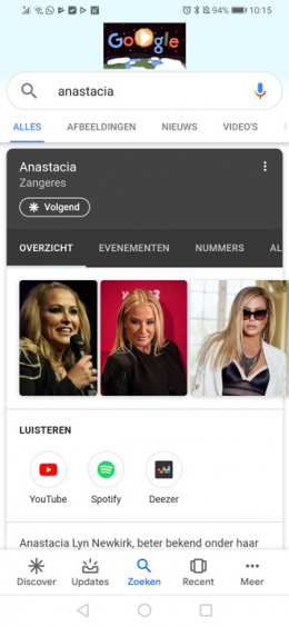 Google Discover muziek