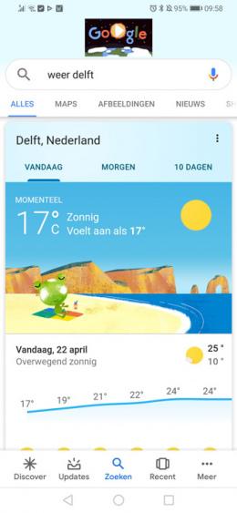 Google Discover weer