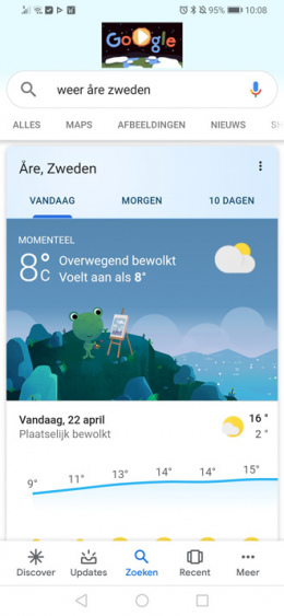 Google Discover weer