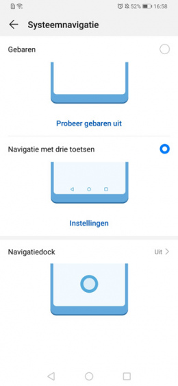 Huawei P30 systeemnavigatie