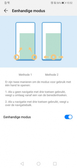 Huawei P30 een hand modus