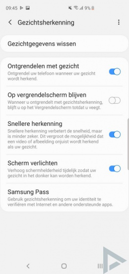 Galaxy S10 gezichtsherkenning