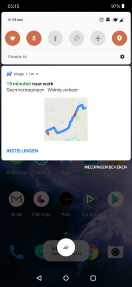 Google Maps notificatie werk