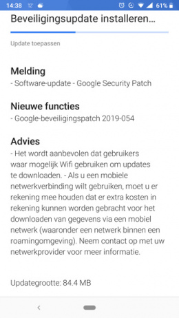 Nokia 6.1 7 Plus beveiligingsupdate mei 2019