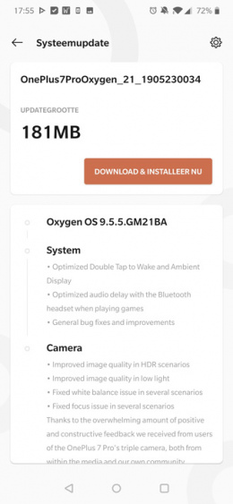 OnePlus 7 Pro Oxygen OS 9.5.5