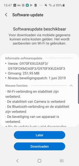 Galaxy S10 juni-update