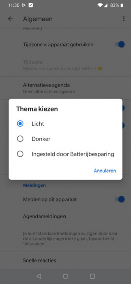 Google Agenda thema