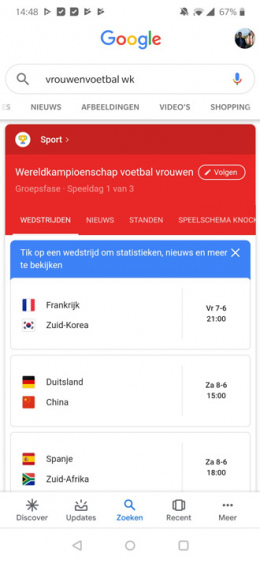 WK Vrouwenvoetbal 2019 google