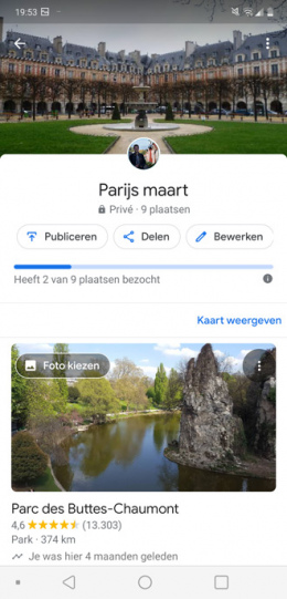 Google Maps lijsten