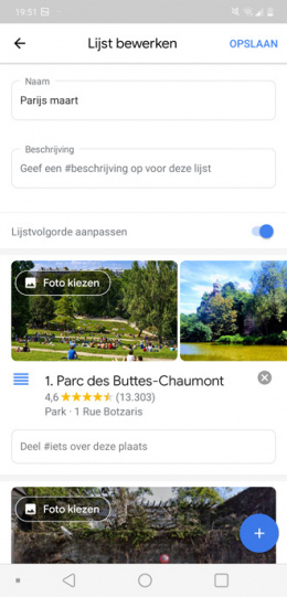 Google Maps lijsten