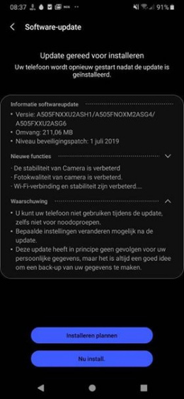 Galaxy A50 juli-patch