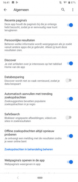 Google Discover uitschakelen