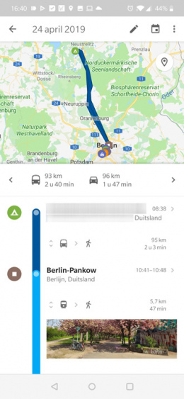 Google Maps tijdlijn