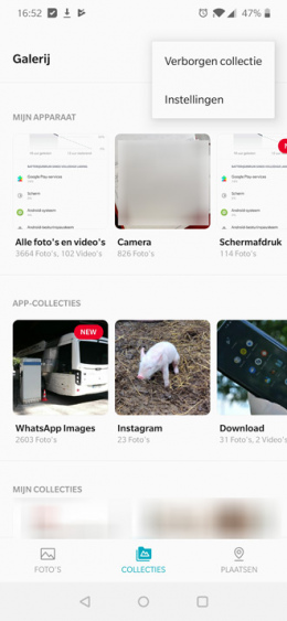 OnePlus galerij verborgen collectie
