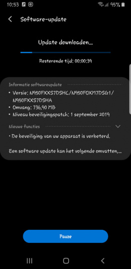 Galaxy Note 8 S9 update september 2019