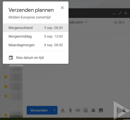 Gmail inplannen website