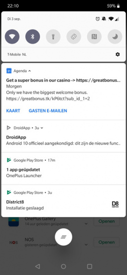 Google Agenda spam