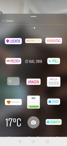 Instagram muziek sticker