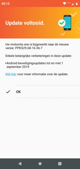 Motorola One beveiligingsupdate september 2019