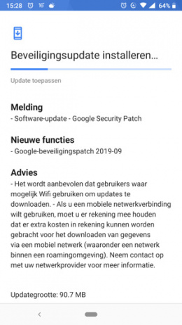 Nokia 6.1 beveiligingsupdate september 2019