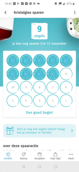 Zegels delen Appie App