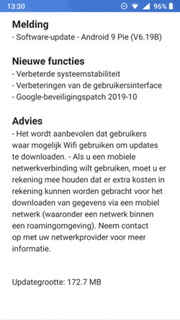 Nokia 6 beveiligingsupdate oktober 2019