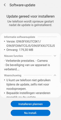 Galaxy S9 camera-update