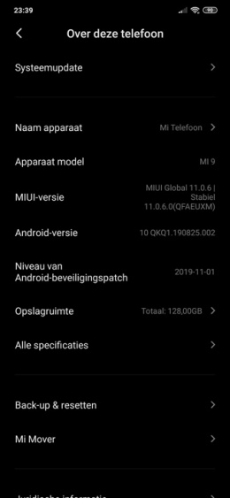 Xiaomi mi 9 november-patch