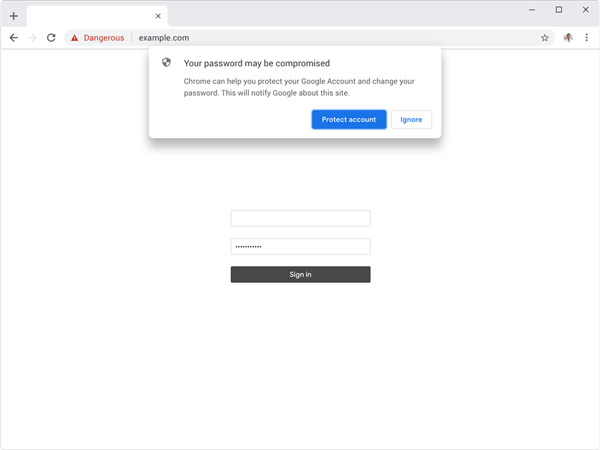 Google Chrome wachtwoordbeveiliging