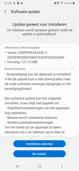 Samsung Galaxy A50 december-patch