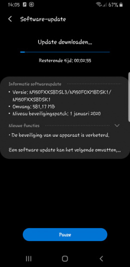 Galaxy Note 8 januari patch