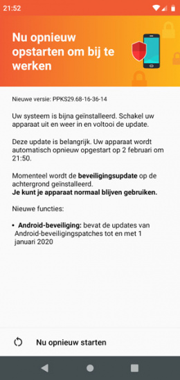 Motorola One beveiligingsupdate januari 2020