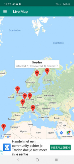 Coronavirus statistics app