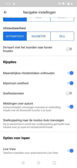 Google Maps max snelheid