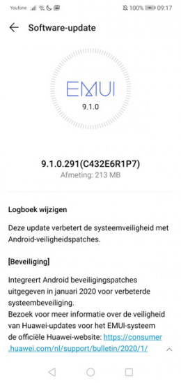 Huawei P20 Lite januari-patch