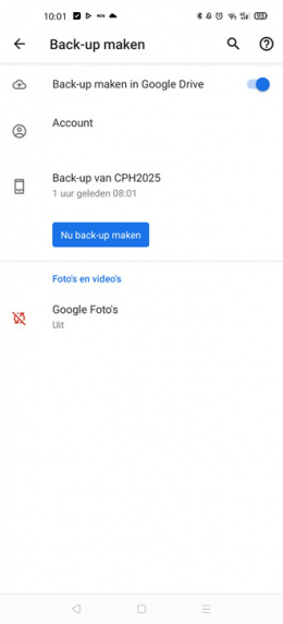 Google Drive back-up maken