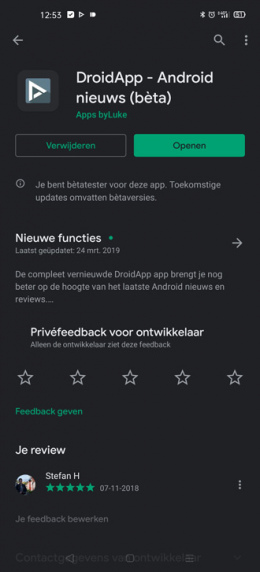 Google Play Store donker thema